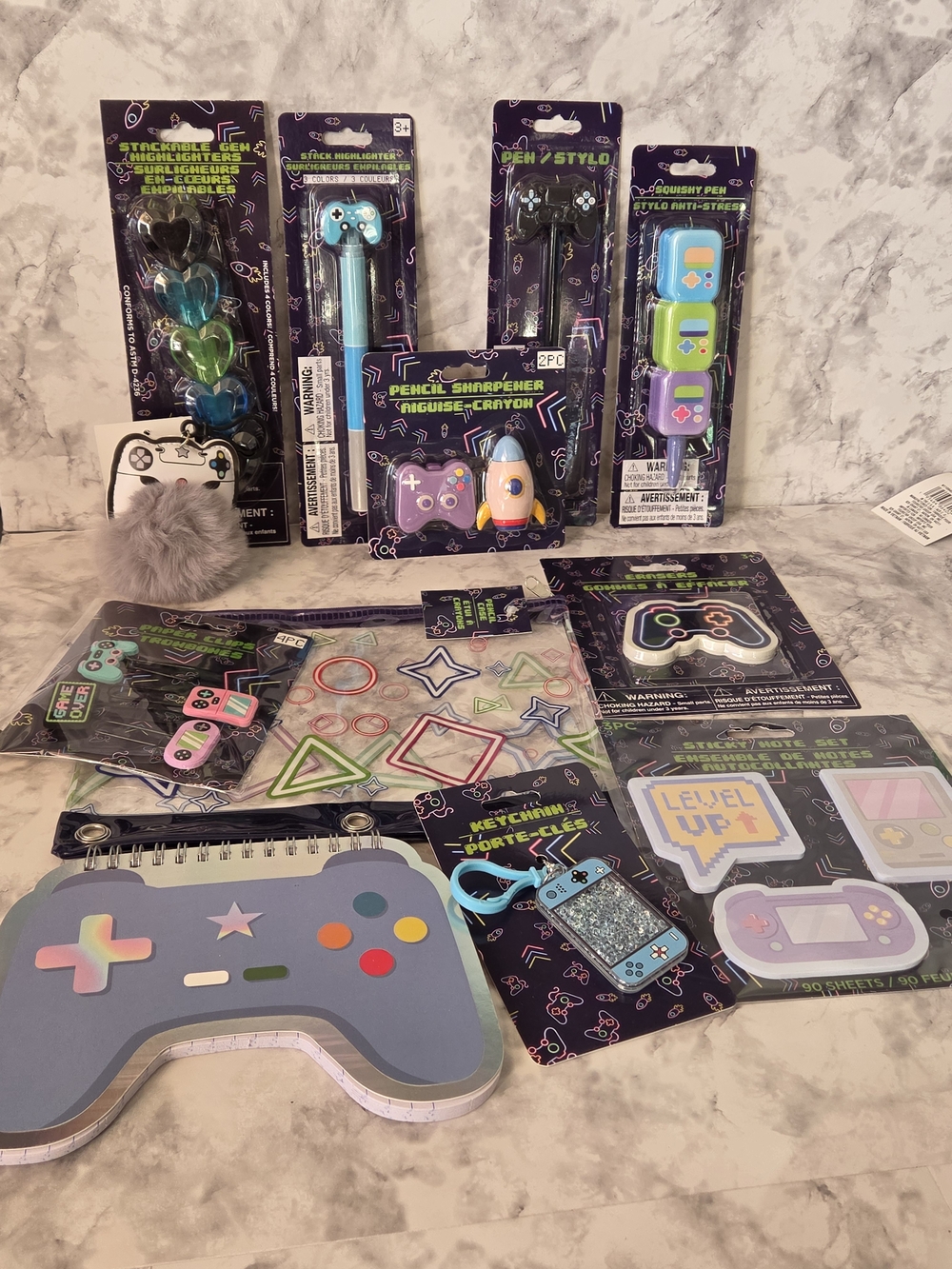 Gaming Stationery 12 Piece Bundle - Pastel Blue, Back To School